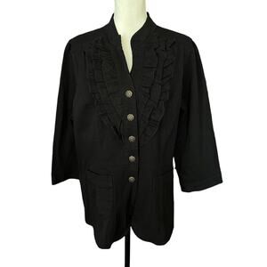 Sere Nade black ruffle lightweight jacket size 14/16